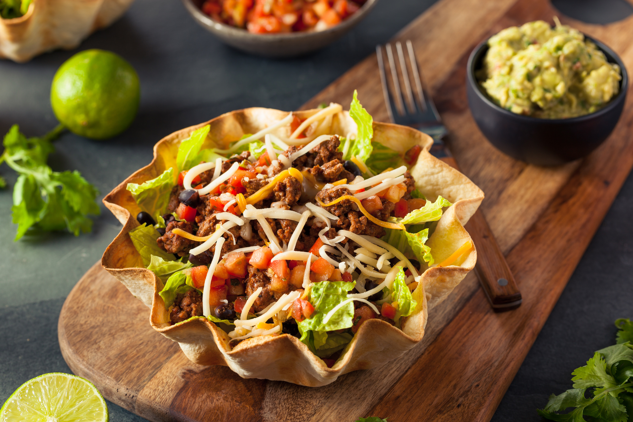 Taco Salad in a Tortilla Bowl